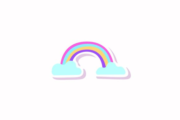 Back to School Cloud Rainbow Stickers SVG for Creative Projects