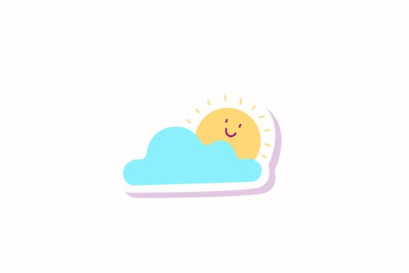 Back to School Cloud Sun Stickers SVG