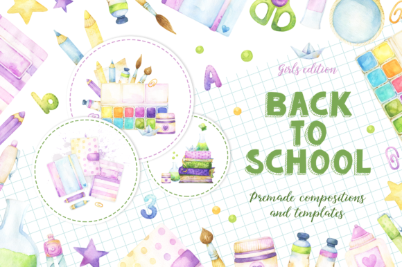 Back to School Girls Premade Designs: Ready-to-Use Templates for Joyful, Vibrant Projects