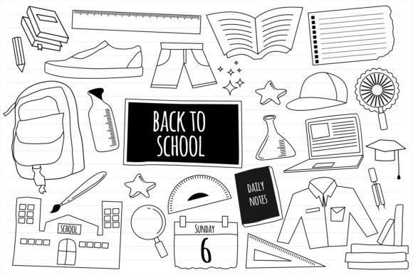 Set of Hand Drawn Doodle Back to School: Real Ways to Use These Versatile Graphics